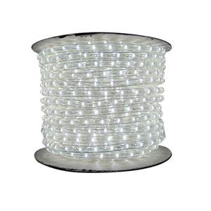 150' 1/2" LED Rope Light with Cords/Clips - Pure White