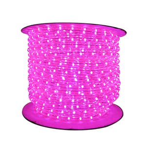 150' 1/2" LED Rope Light with Cords/Clips - Pink