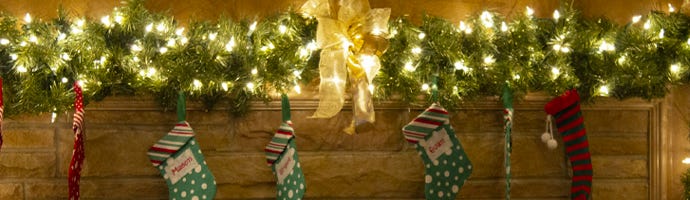 Greenery on Fireplace mantle